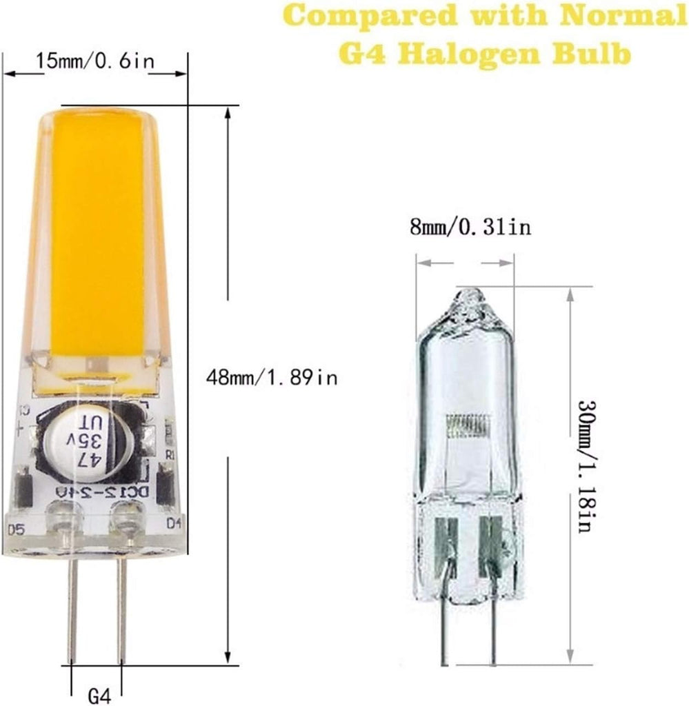 Low Voltage Lights LED No-Dimmable Bi-pin Base Bulb, GY6.35 GY6.35/G6.35, AC/DC 12-24 Volt, 3Watt Equivalent to T4 JC