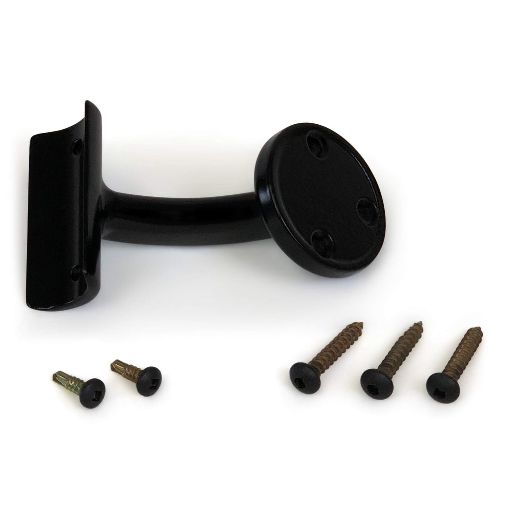 3' Handrail Section with Returns - Satin Black - Easy to Install Stair Hand Rails - USA Made, ADA Compliant Porch