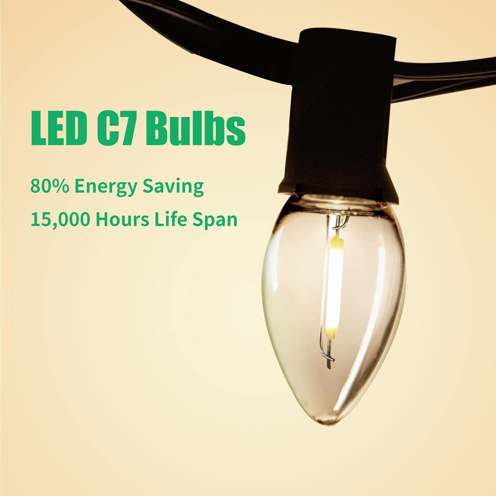 C7 LED Night Light Bulbs, E12 Candelabra Base, Warm White