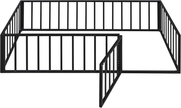 Twin Floor Bed with Fence and Door