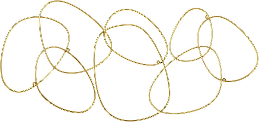 Interlocking Rings Wall Sculpture Gold Metal Home Wall Decor Abstract Aesthetic Gold Decoration for Art Bedroom - Set of 3