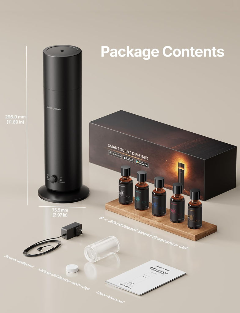 Waterless Essential Oil Diffuser with 5 x 20mL Hotel Scent Fragrance Oils