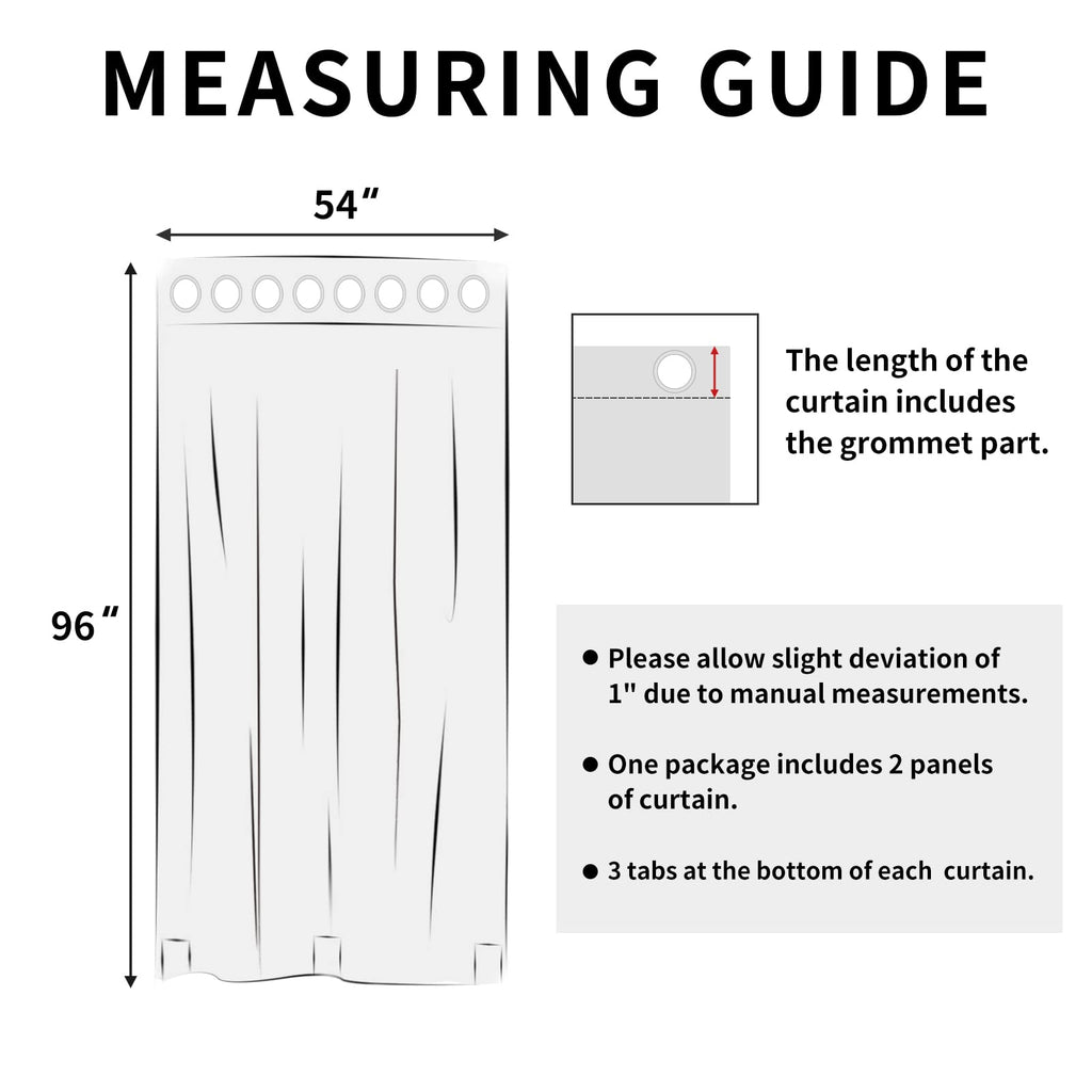 Outdoor Curtains 2 Panels, 54x96 inch, White