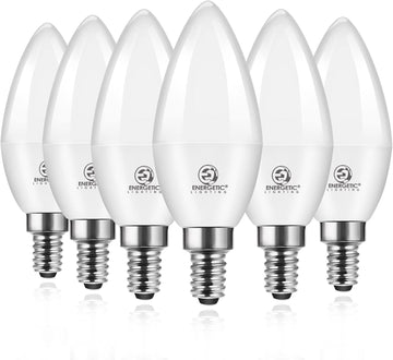 Energetic E12 LED Candelabra Light Bulbs 5.5W (60 Watt Equivalent), 3000K Warm White, 600LM Chandelier Light Bulbs
