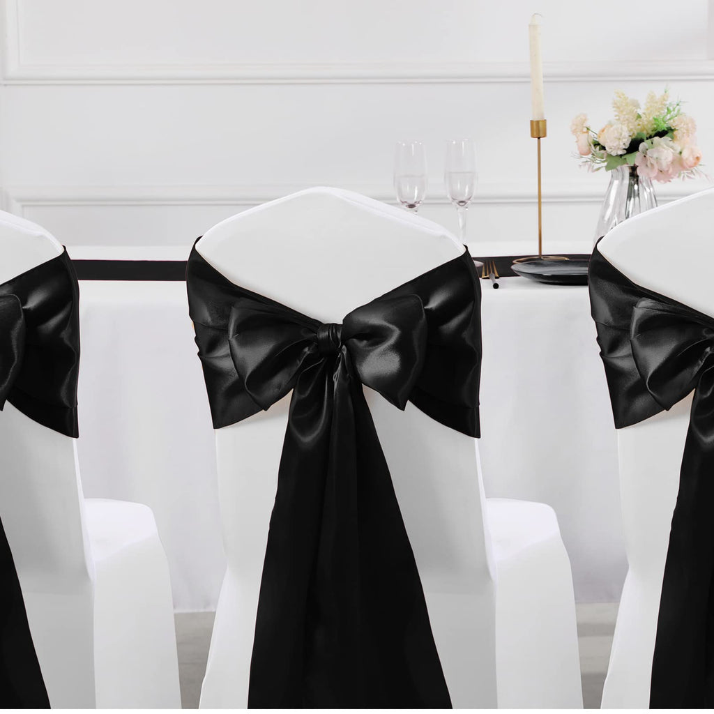 Black Satin Table Runner 12x108 - 12 Pieces