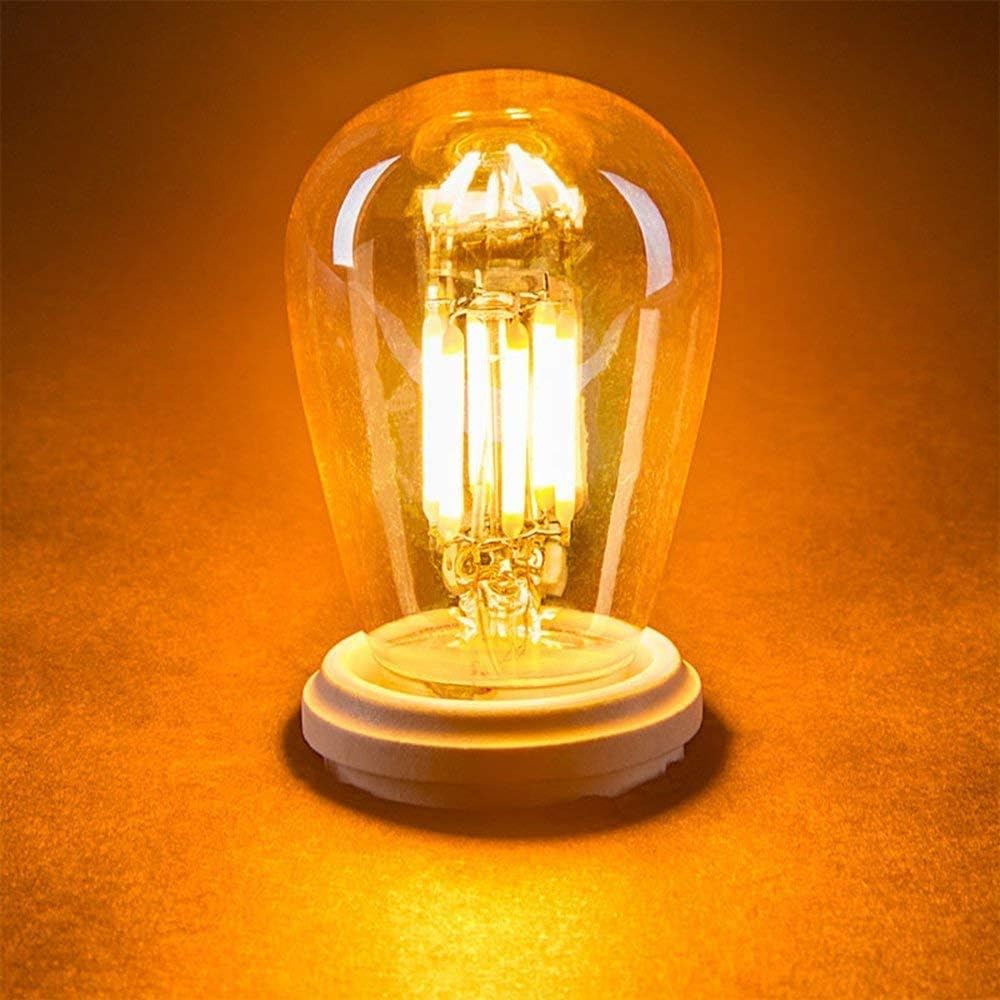 6 Pack Dimmable Vintage LED Edison Light Bulbs 3W Edison Light Bulbs 30W Equivalent Warm Yellow 2200K E26 E27 Medium