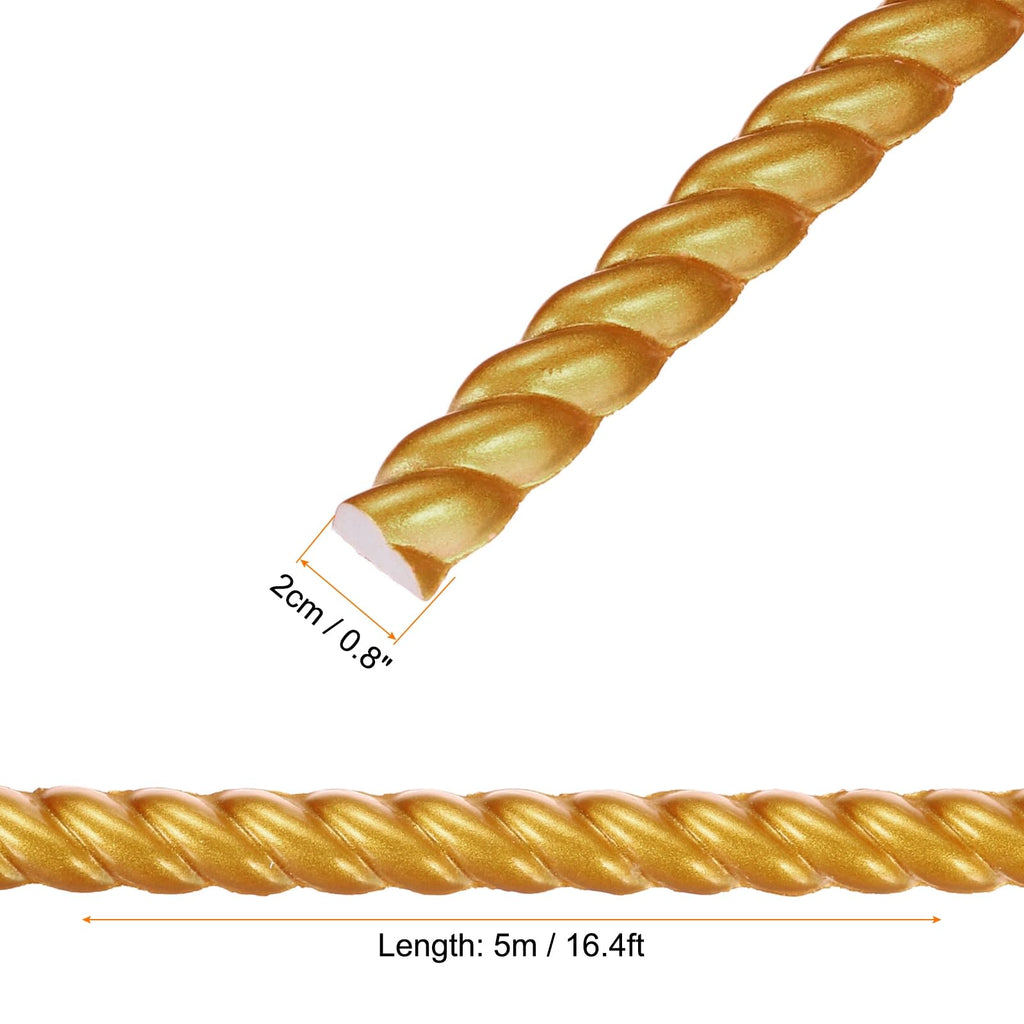 Peel and Stick Molding Trim for Walls 0.8" x 16 ft Gold