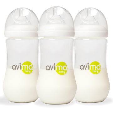 12 oz Anti Colic Baby Bottles w Fast Flow Nipples. 6-12M (Set of 3)