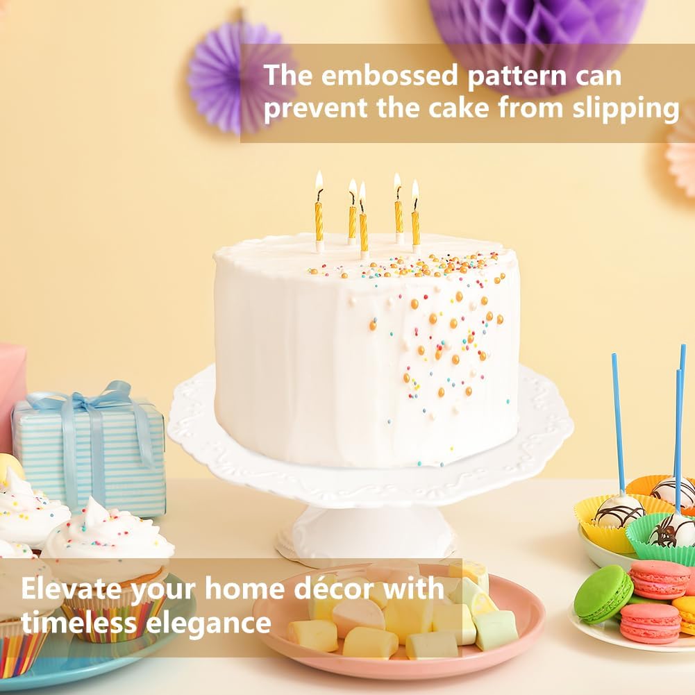 12 Inch Cake Stand for 10 Inch Cakes, Porcelain Wedding Cake Stand for Party, Round Dessert Cake Display Stand Plate