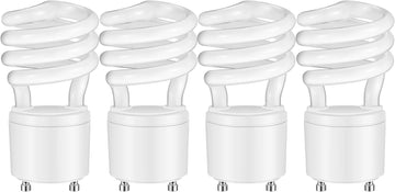 4 Pcs 13W 120v 60Hz GU24 CFL LED Light Bulbs 2 Prong Base T3 3500K