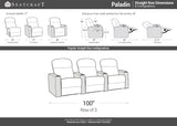Paladin Home Theater Seating, Heat & Massage, Powered Headrest, Powered Lumbar, Italian Leather, Powered Recline