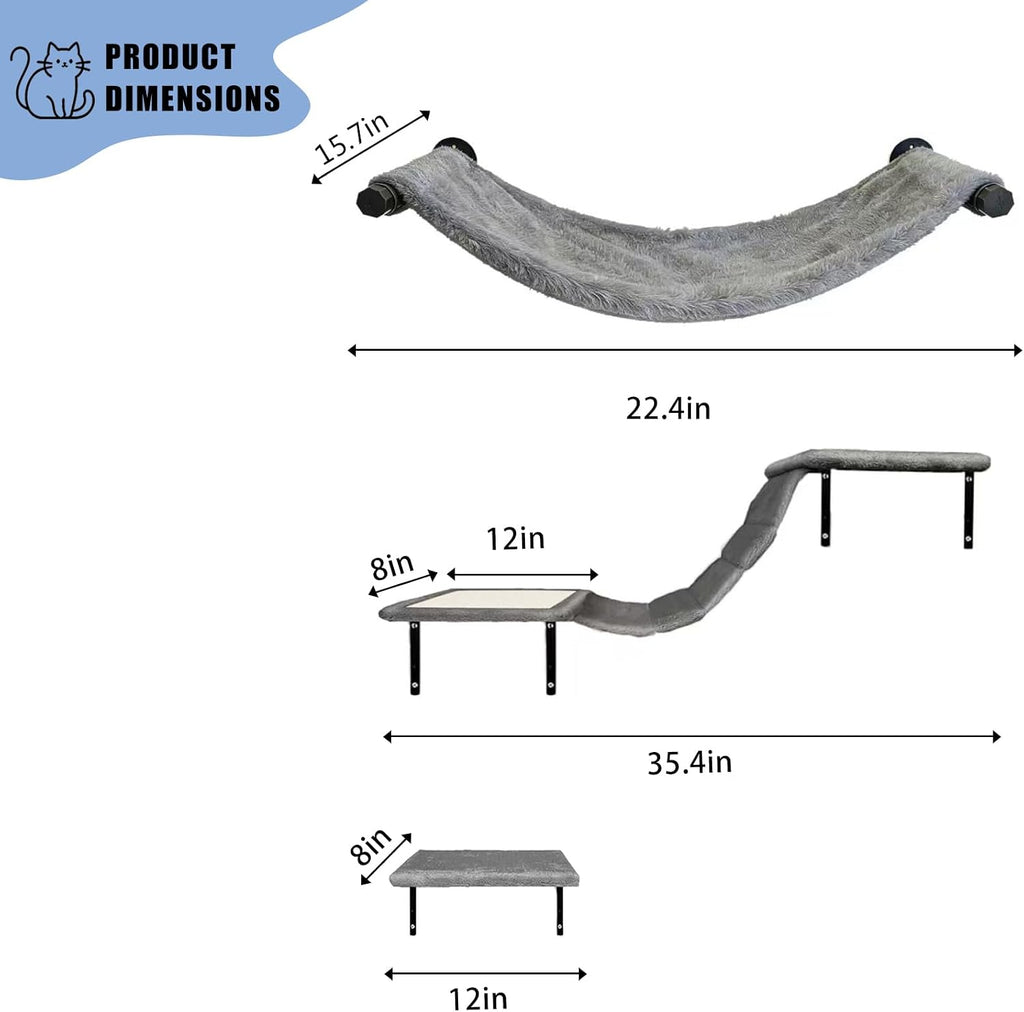Cat Wall Shelves Set Cat Mounted Climbing Wall System wall Furniture