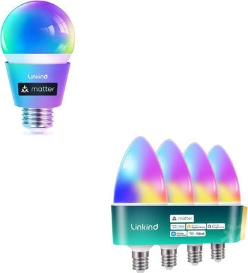 Matter Smart Light Bulb, Smart Bulbs Compatible with Alexa/Apple Home/Google Home, Color Changing Light Bulbs