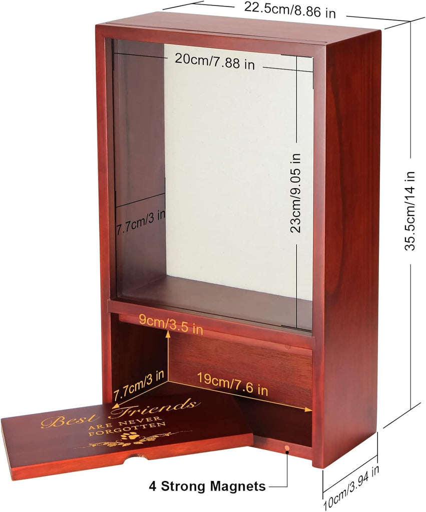 Dog Memorial Gifts - Dog Urns for Ashes Display Case, Pet Sympathy Gifts Shadow Box - Best Friends are Never Forgotten