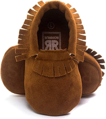 Infant Baby Fringe Moccasin Slipper Boys Girls Tassel Crib Shoes