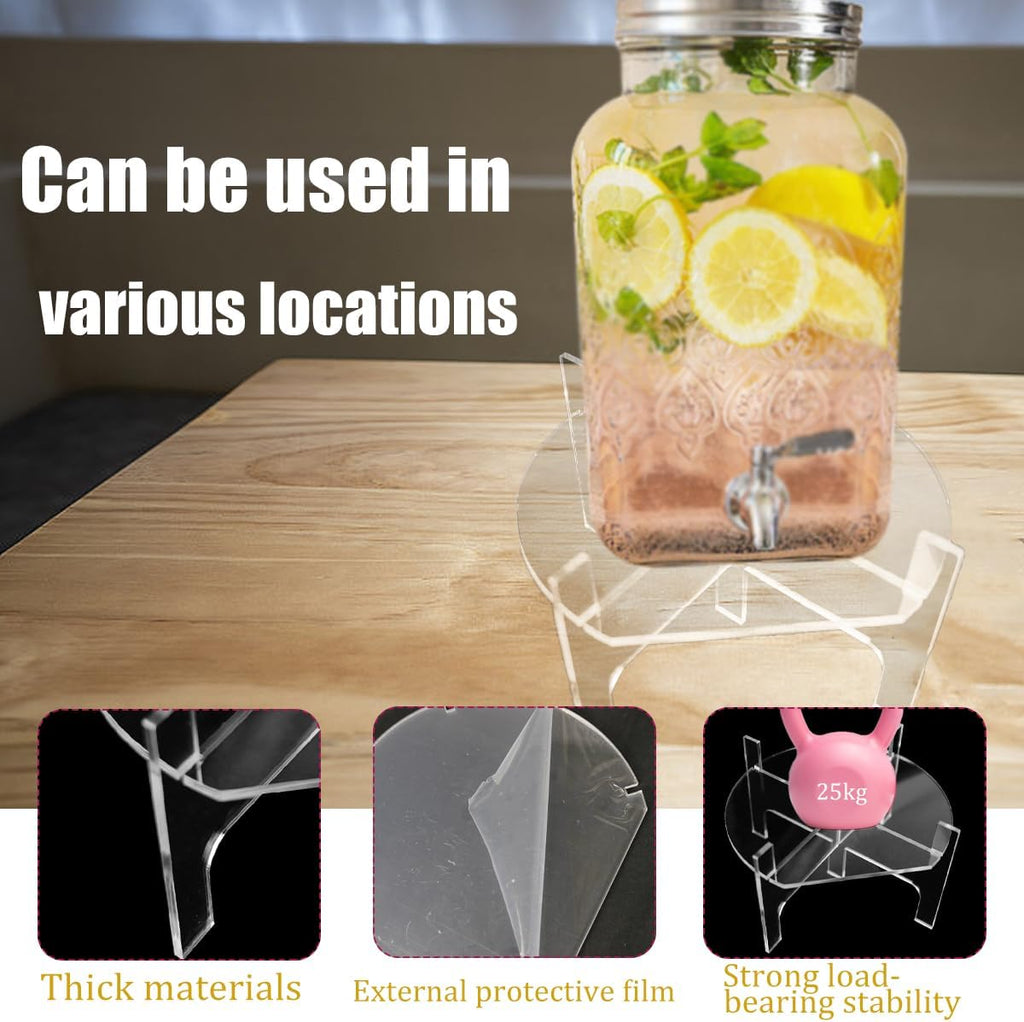 Acrylic Beverage Dispenser Stand, Glass Water Juice Drink Beverage Dispenser Floor Pitcher Stand Base for Parties