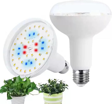2Pack LED Grow Light Bulb 15W(150WEquivalent) E26/E27 Base BR30 5000K Red Blue Full Spectrum Plant Light Bulb