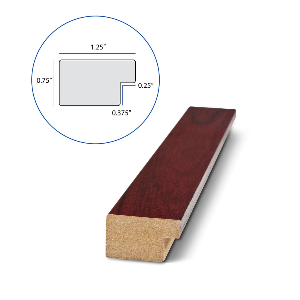 22x35 Inch Brown Picture Frame, This 1.2500 Inch Custom Poster Frame is Mahogany - Comes with Acrylic and Corrugated