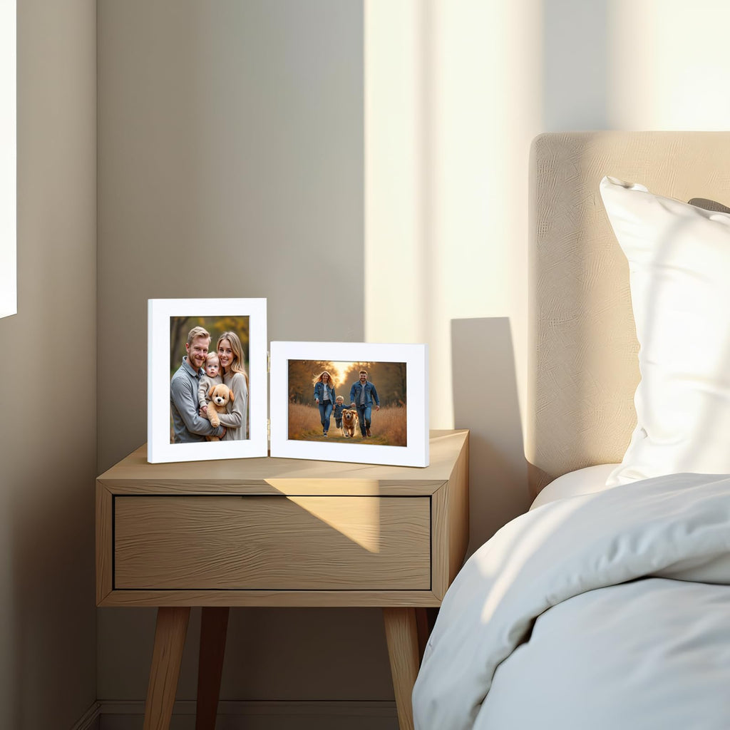5x7 Double Hinged Picture Frame with Real Glass