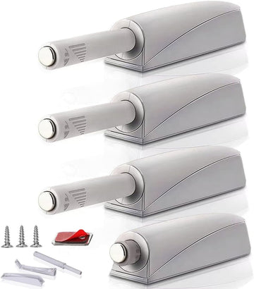 Push to Open Door Latch Cabinet Hardware 4 Pack Magnetic Push Latches & Lock for Hidden Door Heavy Duty Magnet Push