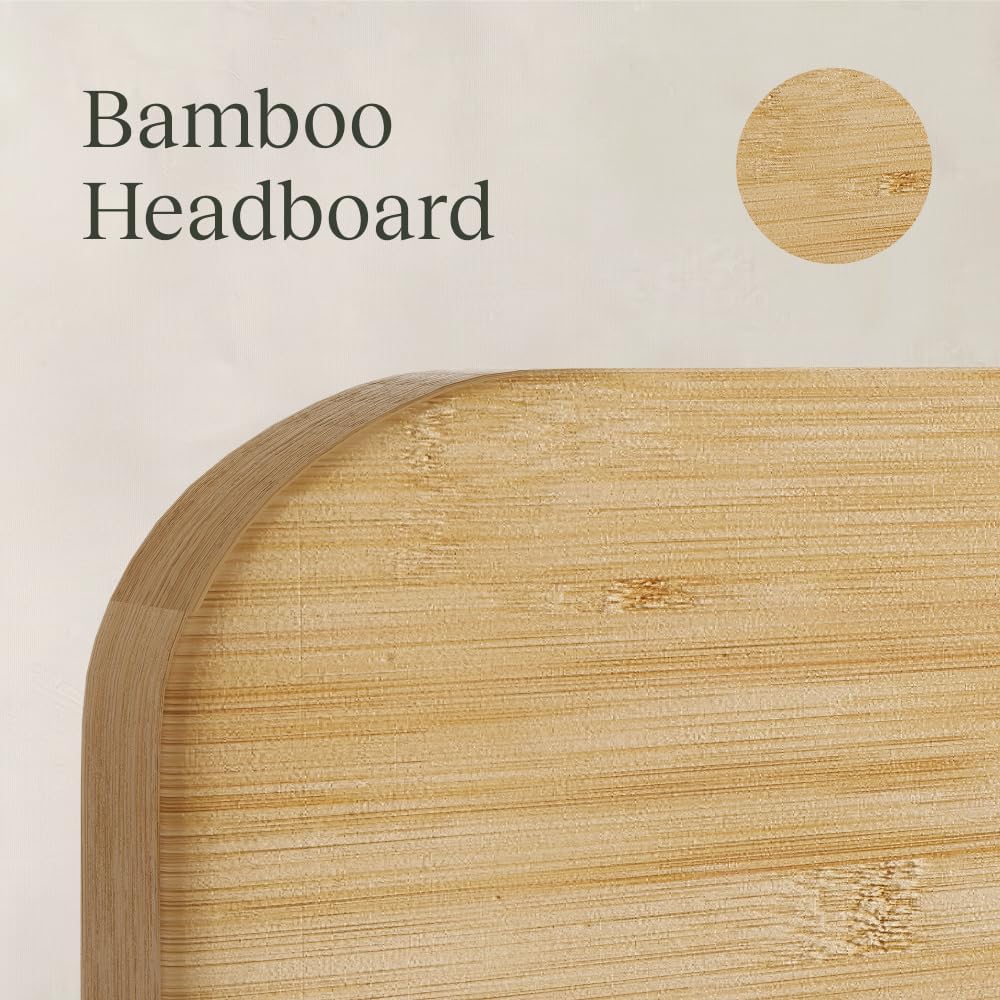 Bamboo Japanese Joinery Bamboo Platform Bed Frame, Twin, Natural