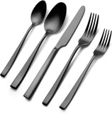 Matte Black Silverware Set, 40-Piece Premium Stainless Steel Black Cutlery Set for 8, Matte Flatware Sets