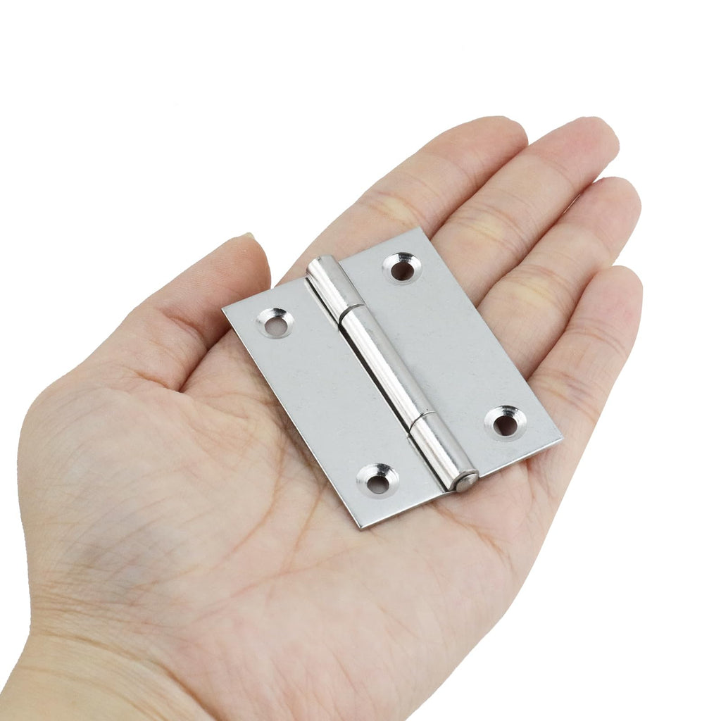 40PCS Stainless Steel Silver Folding Hinges, 2 Inch