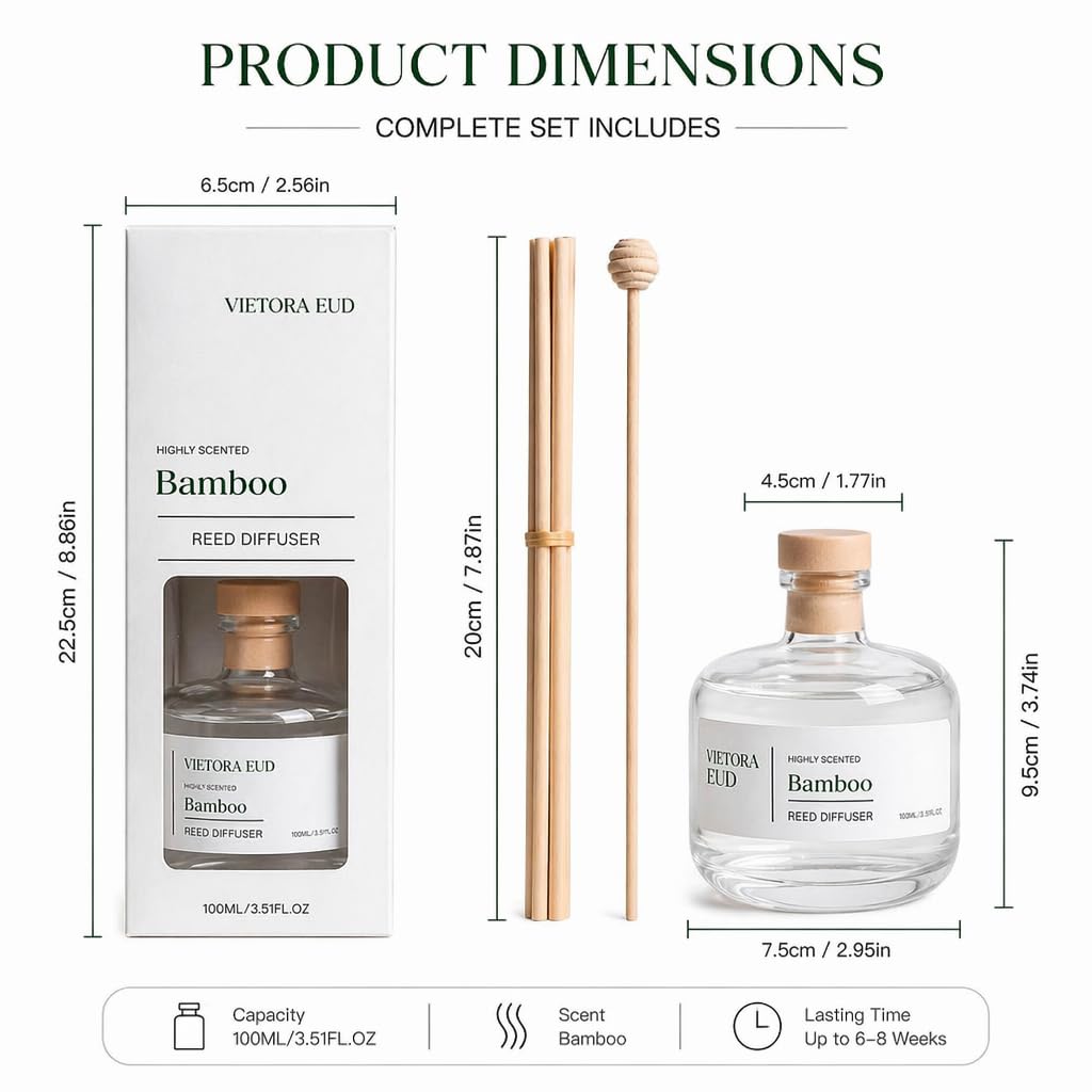 Bamboo Reed Diffuser, 3.5 Fl Oz