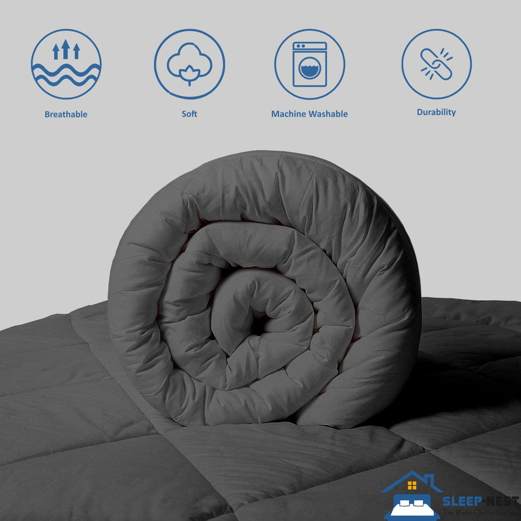 Oversized Queen Comforter 98 x 98 - Hotel Luxury 1 Piece Down Alternative Pinch Pleat Comforter with 8 Corner Tabs