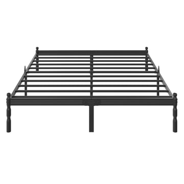 18 inch Metal Platform Bed Frame with Vintage Style, Mattress Slide Stopper, 1500LBS Heavy Duty Steel