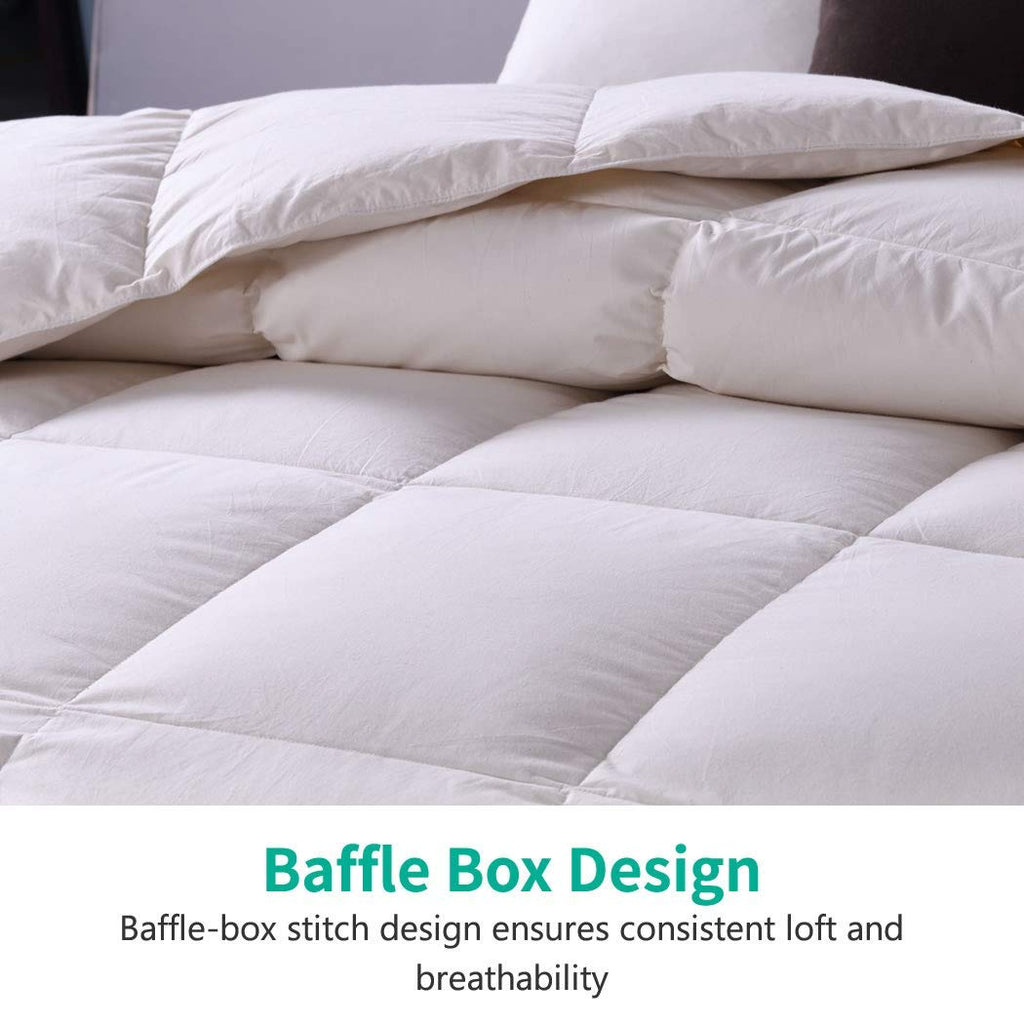 Oversized King Down Feather Fibers Comforter, Fluffy Duvet Insert