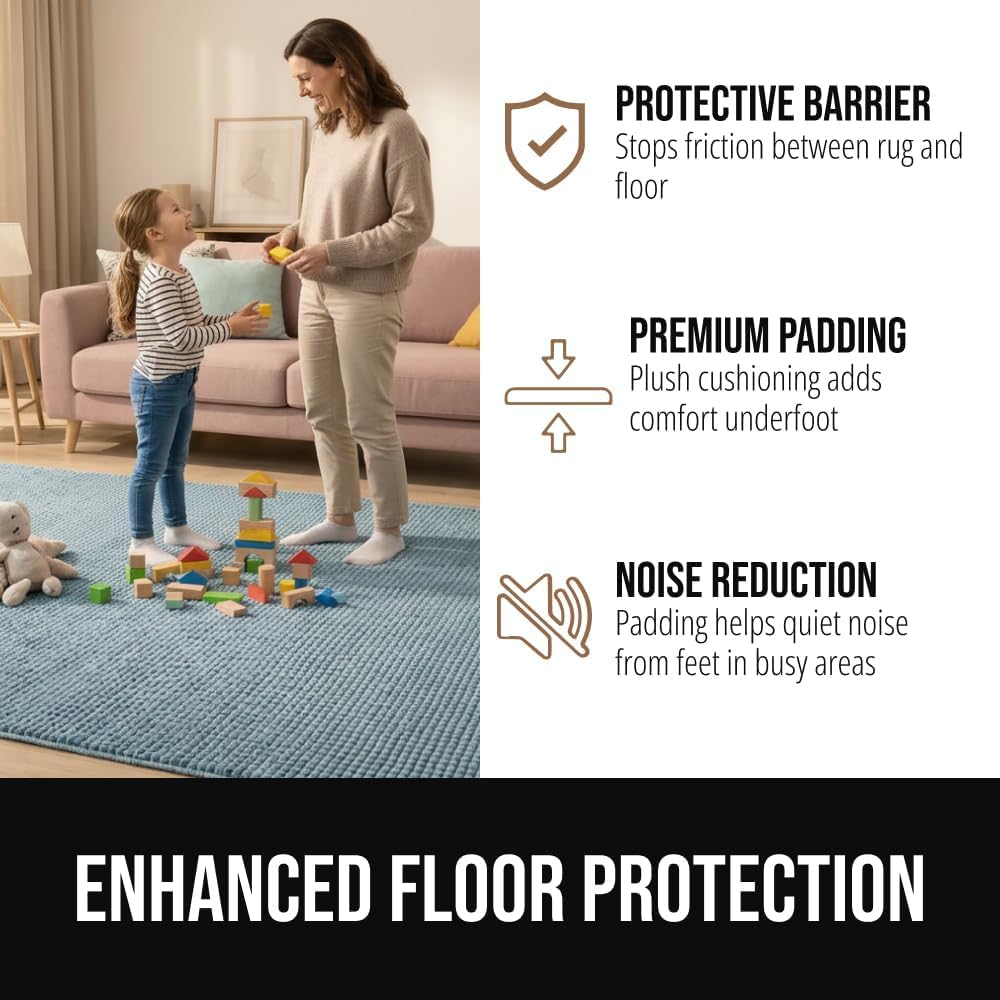Premium Dual Sided Thick 8x10 Rug Gripper Pad for Hardwood Floors, Breathable Slip Resistant Pad Grips Under Carpet - Set of 80