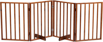Dog Gates for Doorways, 4 Panels Pet Gate, Freestanding Dog Gate, Pet Barrier, Hinged Joints, 2 Support Feet