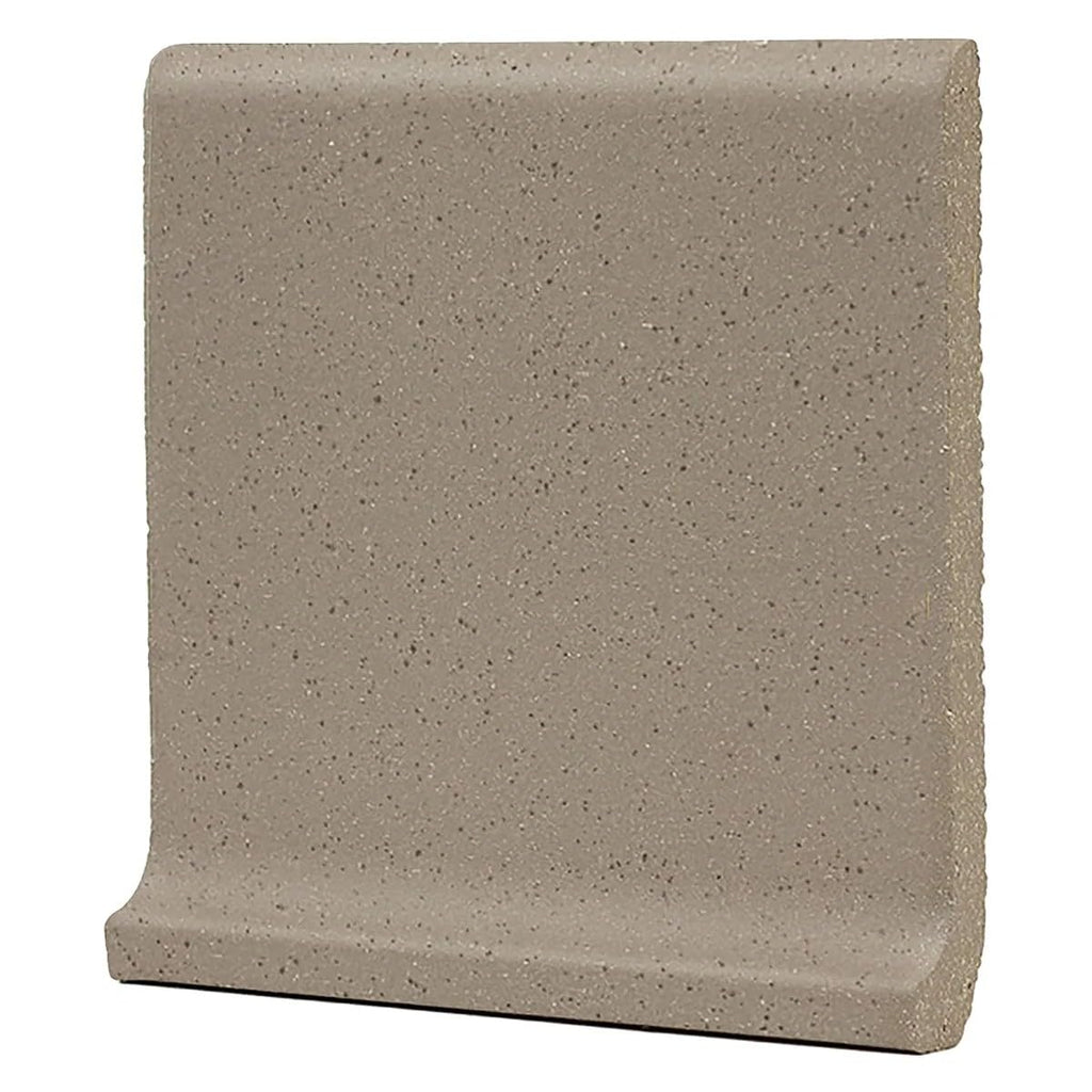 Gravelstone Grip 6x6 Quarry Cove Base Tile - Textured Non-Slip Ceramic Baseboard for Restaurant, Commercial Kitchen