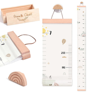 Growth Chart for Wall 7 Ft Height Chart with Keepsake Box & Hook Waterproof Canvas Measure Wall Ruler Removable