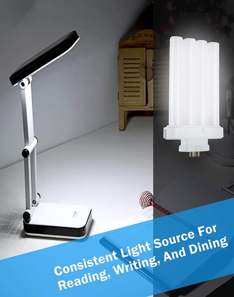 Compact Fluorescent 27W Quad Tube, 6500K Daylight Light FML Light Bulbs with GX10Q-4 Base - 2 Pack