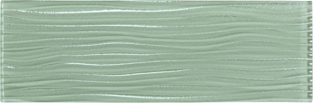 Oasis Tile Ocean Spray Green Wave | 4x12 Glossy Glass Subway Tile
