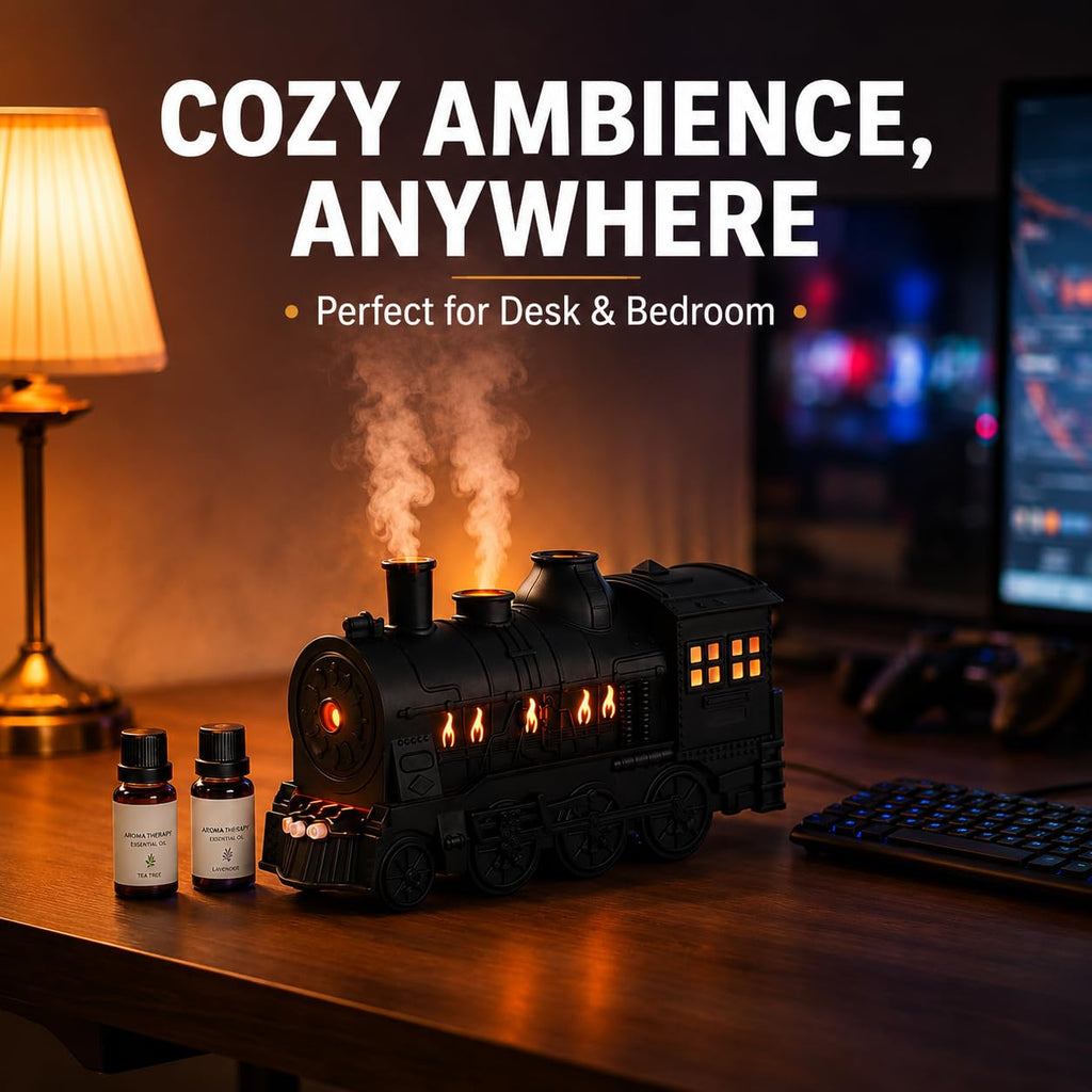 Retro Steam Train Essential Oil Diffuser Set with 2 Oils 300ml