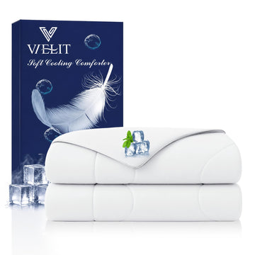 Cooling Comforter Queen Size for Hot Sleepers & Night Sweats, Luxury Lightweight Summer Comforter, Soft Dual-Sided