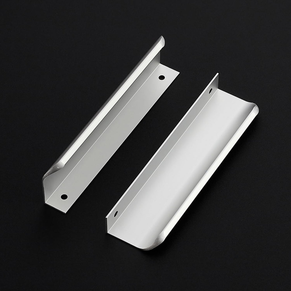10 Pack Finger Pulls 128mm/5 Hole Center Silver Tab Cabinet Handle