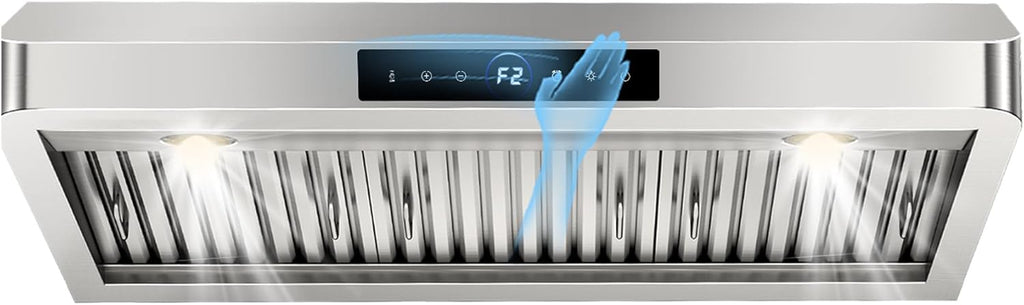 30 Inch Stainless Steel Wall Mount Range Hood 700 CFM 3 Speed Touch Control, LED Lights Convertible Ducted/Ductless
