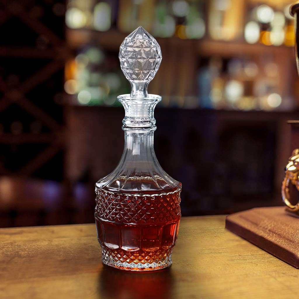 Liquor Decanter, Glass Decanter Bottle with Airtight Stopper, Wiskey Vodka Bourbon Decanter for Gift, Home, Bar