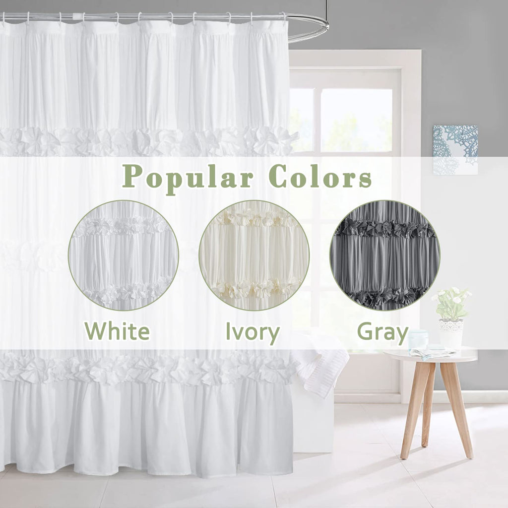 Victorian Ruffle, 72" W x 72" H, White