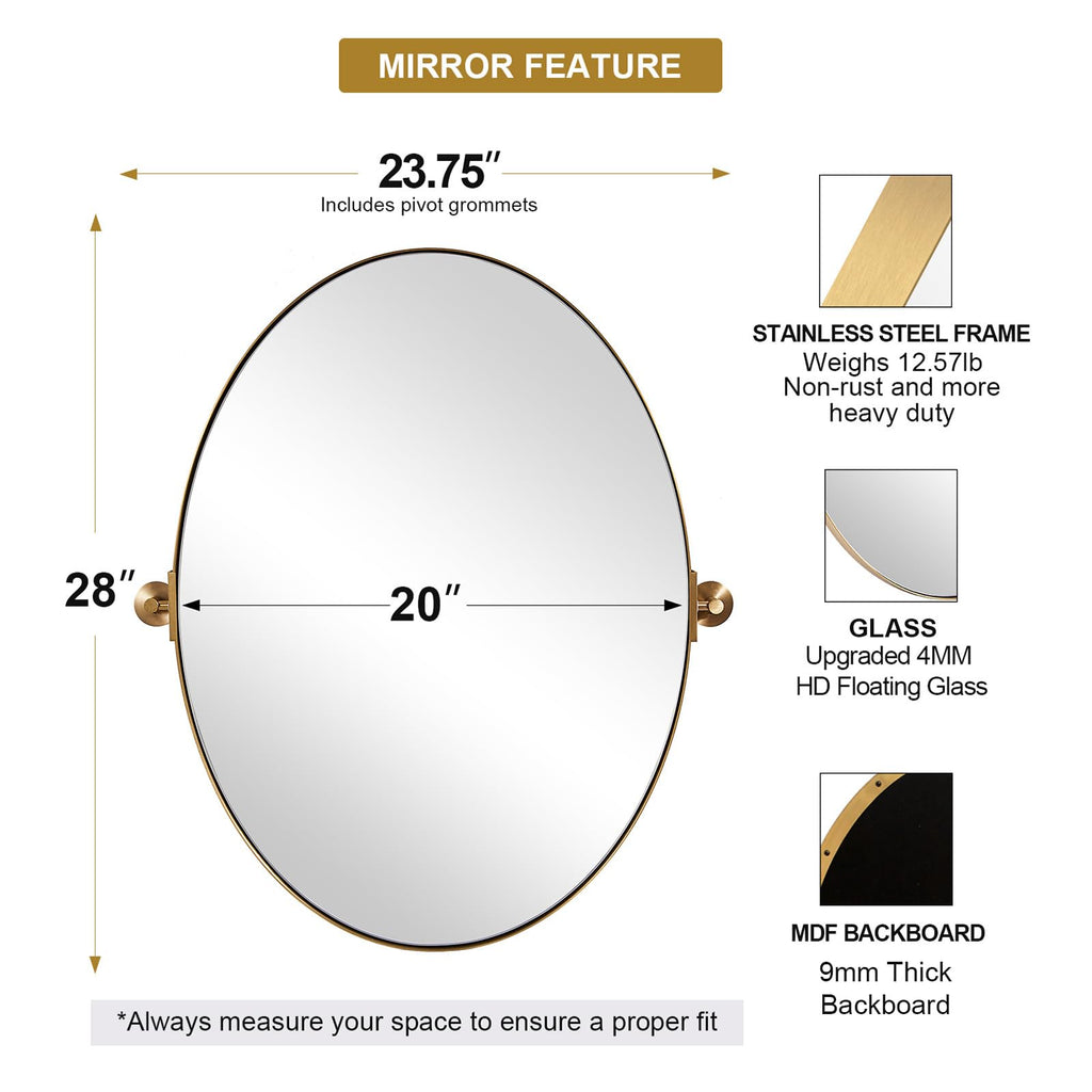 Oval Pivot 20"x28" Brushed Gold Sink