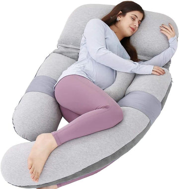60in Full Body Pillow | Nursing, Maternity and Pregnancy Pillow | Extra Large U Shape Pillows with Detachable Side