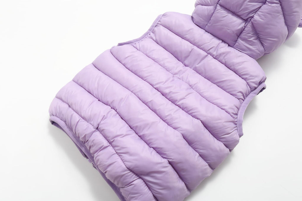 Baby Boys Girls Hooded Puffer Vest Winter Lightweight Sleeveless Bear Ears Zipper Up Jacket Purple 80