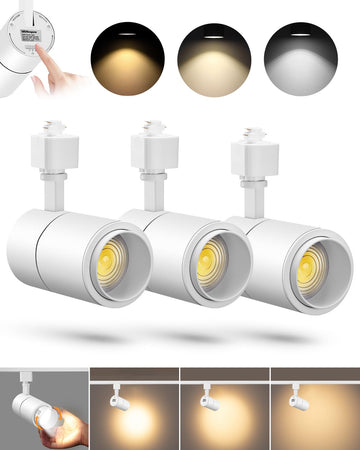 Zoomable 20W LED Track Lighting Heads H Type, White 3 Pack