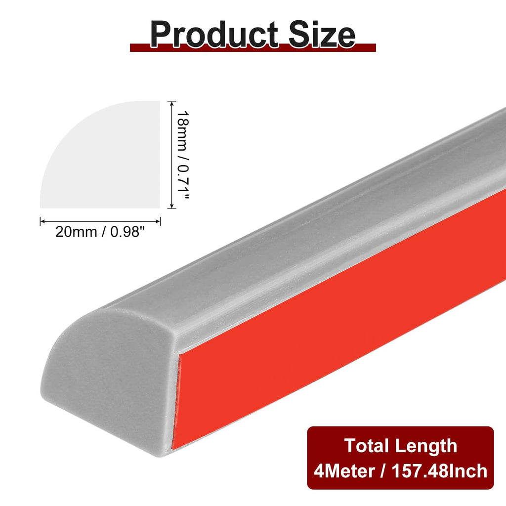 157 Inch Flexible Quarter Round Molding Silicone Peel and Stick Trim Self Adhesive Shower Water Barrier for Corner