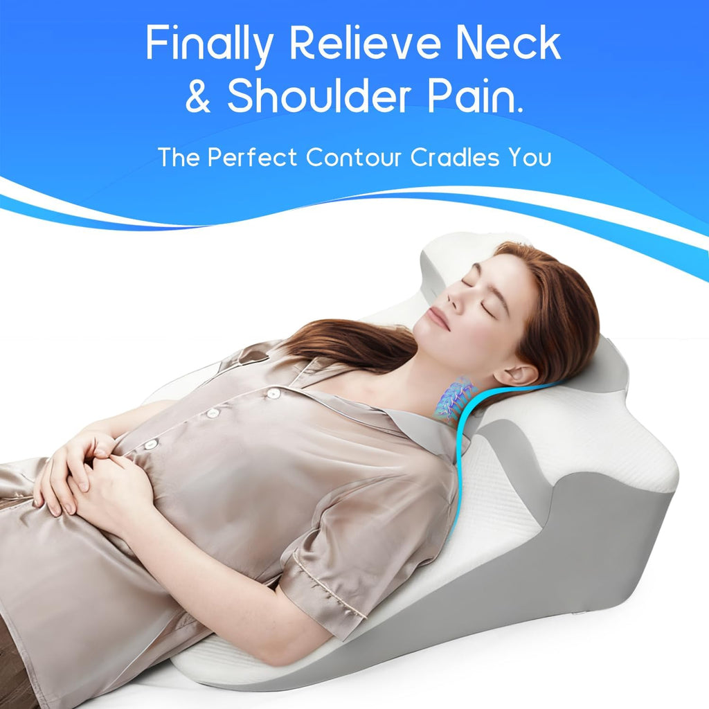 Bed Wedge Pillow for Sleep Apnea, Acid Reflux & Snoring Relief | Post-Surgery Recovery Pillow with Ergonomic 3-in-1
