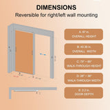 Concealed Track Sliding Glass Barn Door - 40" x 87" Frosted 5/16" Tempered Glass, Soft-Close Hydraul